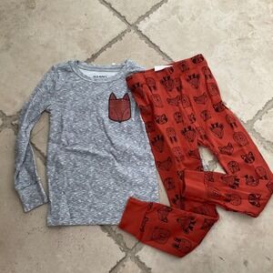 Old Navy Toddler 4T Woodland Fox Bear Pajama Set Grey Orange 2pc 738204-03-1 NEW
